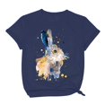 thumbnail image 2 of EGNMCR Shirts T - de Pâques pour Femmes T-Shirts Imprimé de Pâques T-Shirt Ample à Manches Courtes à Col Rond pour Femmes avec Motif Imprimé Lapin de Pâques, 2 of 3