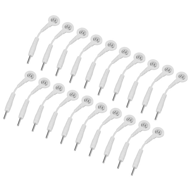 Fils d'Électrode à Bouton, Fils d'Électrode Faciles à Utiliser pour Promouvoir la Circulation 20 Pcs Blanc 2.0 Pouces pour Instruments Thérapeutiques