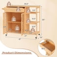 thumbnail image 3 of Costway 35.5" Kitchen Island Cartwith Lockable Wheels Drawer Open Shelves Towel Bar, 3 of 10