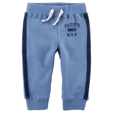 Carter's Pantalons de Jogging en Molleton Français à Enfiler pour Bébés Garçons, Bleu, 3 Mois