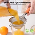 thumbnail image 3 of Passoire à Mailles en Acier Inoxydable 18/8: U-Taste Passoire Fine de Cuisine de 3,9 Pouces avec Poignée en Silicone Robuste Rivetée et Maille 30 pour Filtrer la Farine, les Pâtes, les Fruits, le Quinoa (Orange), 3 of 10