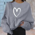 thumbnail image 2 of Fgnfyis T-Shirts pour Femmes Mode Chandail Chaud Décontracté à Manches Longues Col Rond Chemise Douce Imprimée Chandails d'Hiver pour Dames Hauts Hauts pour Femmes Gris TTG, 2 of 6