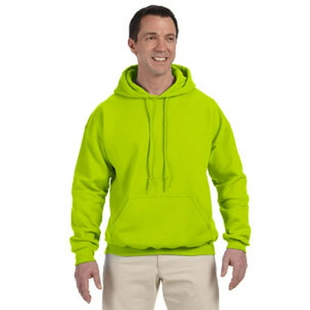 Adult DryBlendÂ® 15 oz./lin. yd., 50/50 Hood - SAFETY GREEN - XL