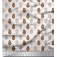 thumbnail image 1 of Soimoi Brown polyester Georgette Fabric Dot & Fruits Printed Fabric 1 Yard 52 Inch Wide, 1 of 1