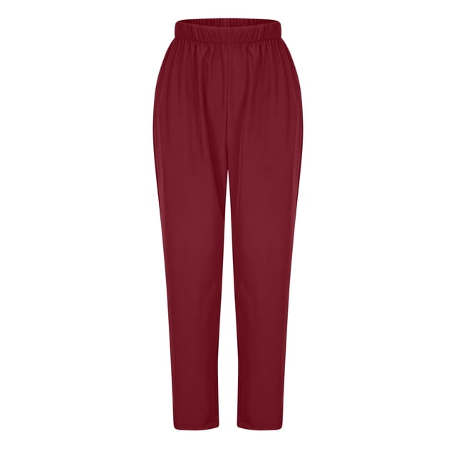 EQWLJWE Pantalon de Sarrau Jogger pour Femmes, Uni, Grande Taille