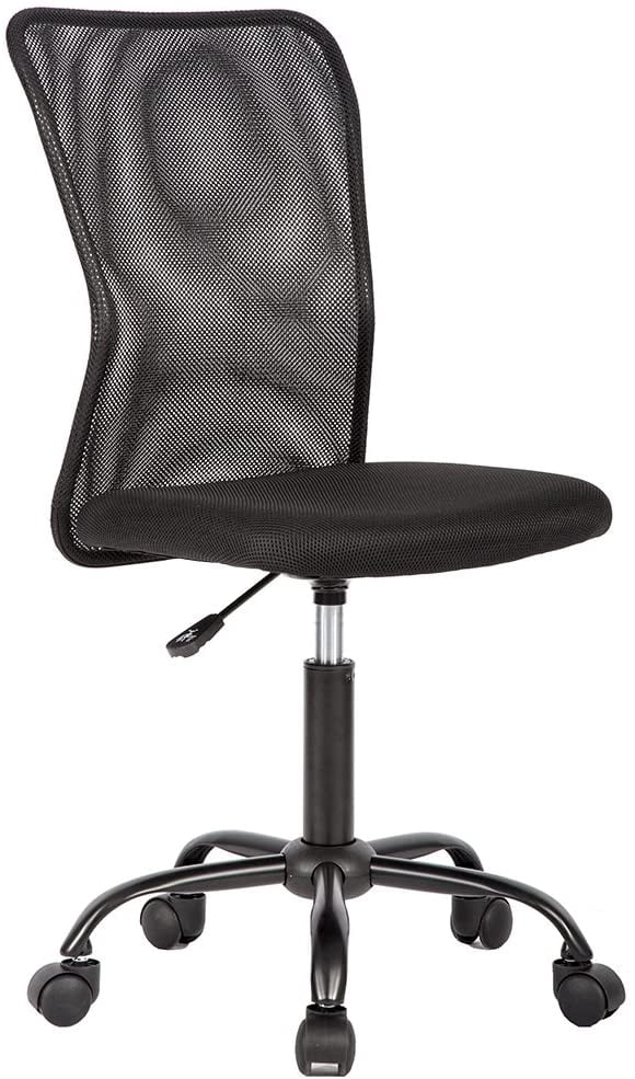 BestOffice Ergonomic Home Office Chair, Mid-Back Adjustable Executive Swivel Task Chair with Lumbar Support, Mesh, Black