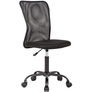 BestOffice Chaise de Bureau Ergonomique pour la Maison, Chaise de Direction Pivotante à Dossier Mi-Haut Réglable avec Soutien Lombaire, en Maille, Noire