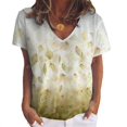 thumbnail image 1 of Nouveau Haut à Imprimé Floral pour Femmes Col en V T-Shirt à Manches Courtes Ample, 1 of 5