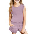thumbnail image 1 of Birdeem Débardeur pour Filles Mode Décontractée Sans Manches Col Rond Ensemble de Shorts Imprimés, 1 of 12
