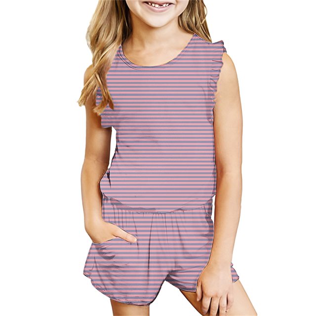 Birdeem Débardeur pour Filles Mode Décontractée Sans Manches Col Rond Ensemble de Shorts Imprimés