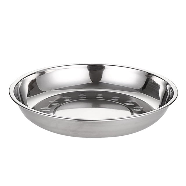 Binwennn Napperons pour Table de Cuisine Ensemble Centres de Table Ronds Chargeur d'Assiette Disque d'Assiette Non en Acier Inoxydable Assiette Plate Assiette Assiette Peu Profonde Assiette Profonde Assiette en Acier Inoxydable Assiette Assiette Assiette