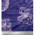 thumbnail image 1 of Soimoi Rayon Crepe Fabric Animal Skin,Shell & Octopus Ocean Printed Craft Fabric by The Yard 46 Inch Wide, 1 of 3