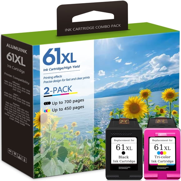 61XL Ink 61 TG Encre Cartouche Ensemble Combo Noir et Tricolore Remplacement pour Cartouche HP pour Envy 4500 5530 DeskJet 1000 3000 Officejet 4630 Imprimante