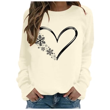 Womens Fashion Casual Long Sleeve Crew Neck Sweatshirts Printed Pullover Hoodless Sweatshirts Top Sweatshirt Womens Casual Sweatshirts Women Full Zip Athletic Jacket Casual Short Fashion Top Womens