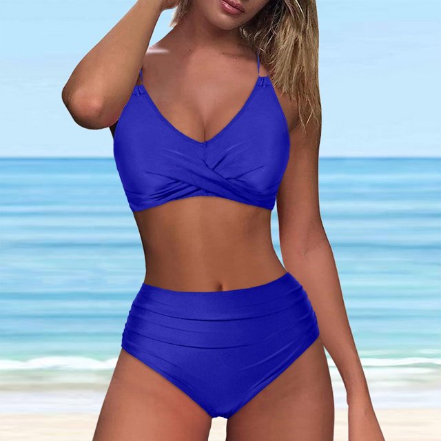 LSLJS Mode Bikini Sans Manches pour Femmes Ensemble Maillot de Bain Rehausseur Rembourré Maillot de Bain de Plage, Maillots de Bain Bikini pour Femmes