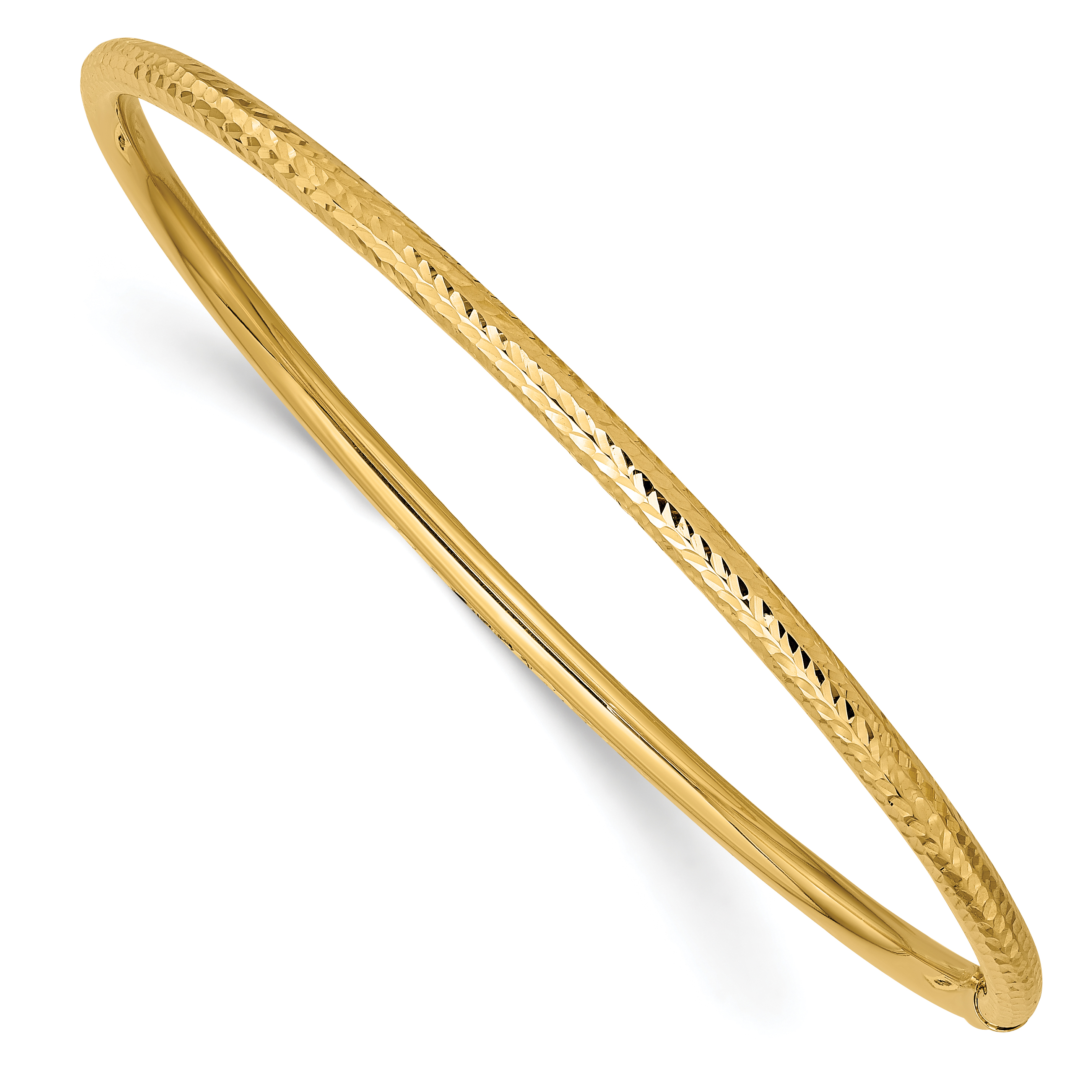 Bracelet Jonc à Enfiler en Or Jaune 14k, Tube 3 mm