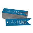 thumbnail image 1 of Inkdotpot Pack Of 50 Real Silver Foil Paper Tags Made With Love Text Favor Hang Tags, 1 of 6