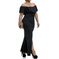 thumbnail image 3 of KVMeteor Women's Plus Size Sexy Open Shoulder Sleeveless Slit Maxi Dress, 3 of 4