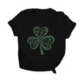 thumbnail image 2 of Babysbule Liquidation Chemises pour Femmes Fête de la Saint-Patrick Nouveauté Hauts à Imprimé Graphique Dames Décontracté Col Rond Manches Courtes Blouse Offres, 2 of 3