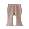 thumbnail image 1 of WEAIXIMIUNG Baby Pants 0-3 Months White Children Kids Toddler Baby Girls Ribbed Solid Ribbed Plaid Ruffled Pants Trousers Leggings Outfits Clothes, 1 of 6