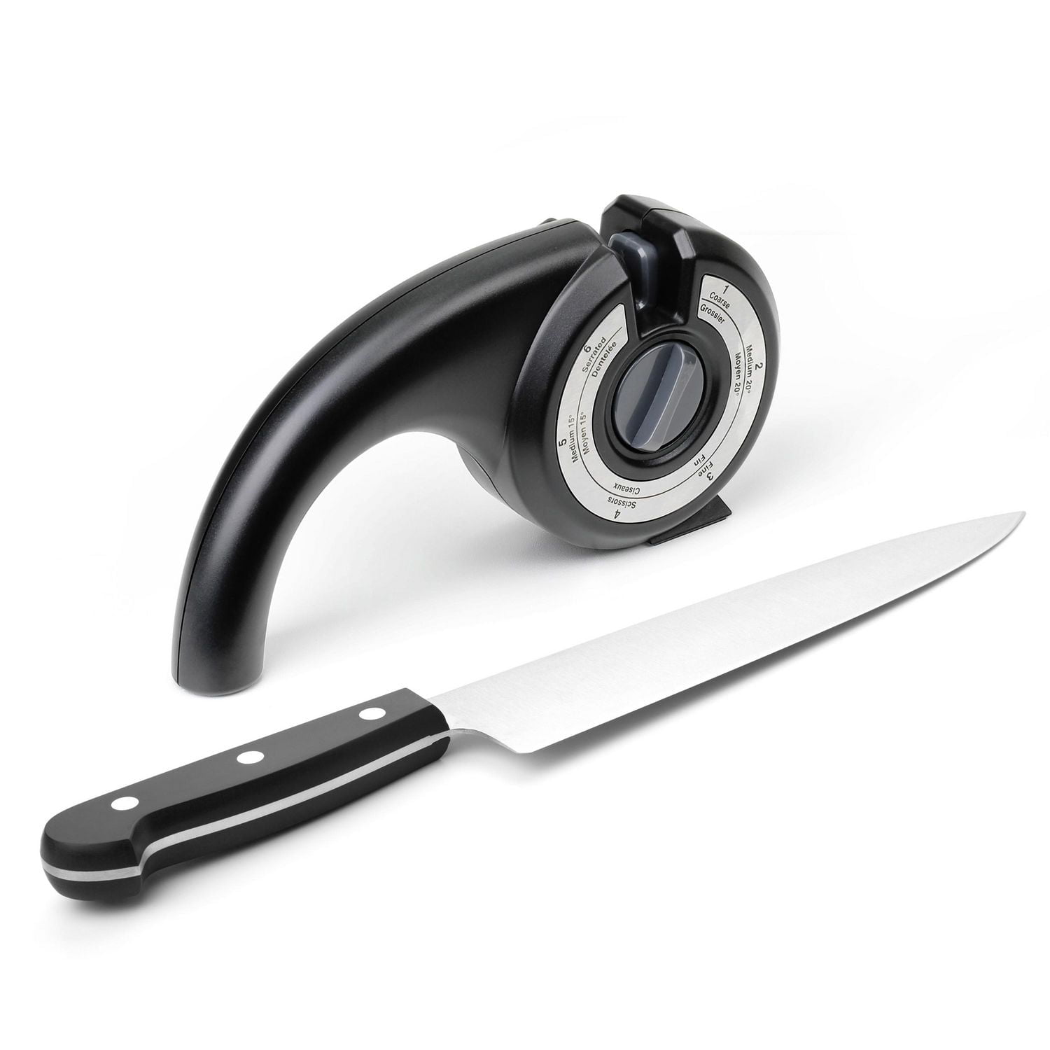 Chef'sChoice 6-in-1 Multifunctional Manual Knife Sharpener, in Black & Grey (SH6N1BKG14)