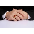 thumbnail image 2 of RYLOS Men's Rings 14K White Gold Ring With Diamonds and RED QUARTZ Set in Designer Nugget Style Rings For Men Size 13, 2 of 8