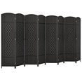 thumbnail image 1 of Costway 8-Panel Room Divider 6 FT Tall Folding Privacy Screen with Solid Wood Frame Black, 1 of 9