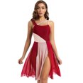 thumbnail image 3 of RUNQHUI Robe Justaucorps Sans Manches en Maille à Blocs de Couleur pour Danse Lyrique Contemporaine Moderne pour Femmes Bourgogne m, 3 of 5
