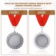 thumbnail image 4 of Uxcell Award Medal, Prize Winner Medal with Red Neck Ribbon Medal for Sport Silver, 4 of 7