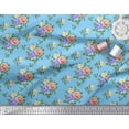 thumbnail image 2 of Soimoi Tissu en Coton Cambric Feuilles, & Imprimés Floraux Roses au Mètre 56 Pouces de Large, 2 of 3