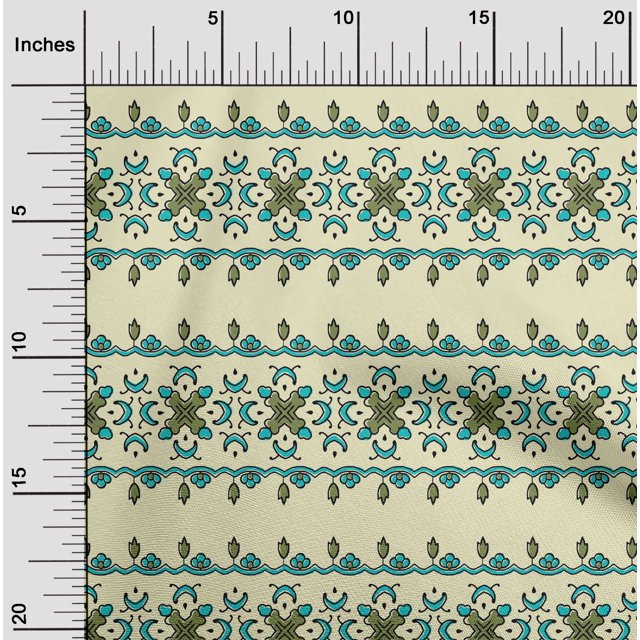 oneOone Georgette Viscose Fabric Floral Block Fabric Prints By Yard 42 Inch Wide