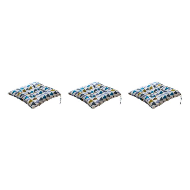 Wweixi Coussin pour Chaise Carrée - Doux et Confortable Large Gamme d'Utilisations Coussin de Chaise Carré Triangles Colorés 3Set