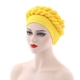 thumbnail image 1 of Fashion Women Beading Braid Hat Muslim Ruffle Cancer Wrap Cap Sleep Caps Satin Lined Hair Bonnets, 1 of 2