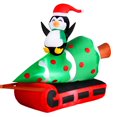 thumbnail image 2 of Occasions Christmas 12 Foot Inflatable Santa on ATV Pulling Tree, Penguin, 2 of 8