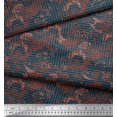 thumbnail image 2 of Soimoi Cotton Cambric Fabric Texture & Greek Key Geometric Printed Craft Fabric by The Yard 42 Inch Wide, 2 of 3