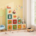 thumbnail image 4 of Costway Garde-Robe pour Enfants à 12 Cubes Commode pour Bébé Armoire de Chambre Penderie pour Vêtements avec Portes Vert, 4 of 10