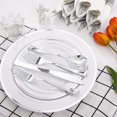 thumbnail image 2 of I00000 30 Pack Pre Rolled Napkins with Silver Plastic Cutlery Set, Premium Disposable Silverware, Includes: 30 Forks, 30, 2 of 6