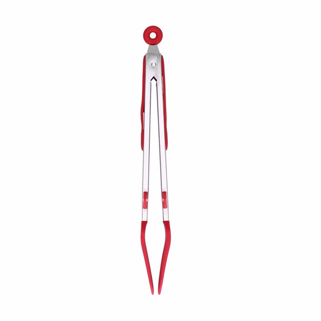 Pince à Spatule, Pince de Cuisson Durable Pratique Sûre pour Tourner et Transporter les Aliments pour Outil de Cuisson 12 Po Support Rouge