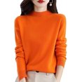 thumbnail image 1 of Women‘s Wool Sweaters Mock Turtle Neck Lightweight Long Sleeve Cozy Warm Fall Winter Pullover Tops, 1 of 7