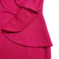 thumbnail image 4 of Womens Elegance Audrey Hepburn Style Ruched 3D Flower Short Sleeve Pencil Dress, 4 of 8