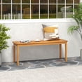 thumbnail image 4 of Gymax 2PCS 47'' Long Patio Dining Bench w/ Slatted Seat Backless Wooden Picnic Bench, 4 of 9