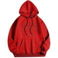 thumbnail image 1 of MIASHUI Chandail à Capuchon de Base pour Homme avec Poche avant et Cordon de Serrage Ajustable, Tenue Décontractée Confortable pour un Usage Quotidien Rouge, TG, 1 of 4