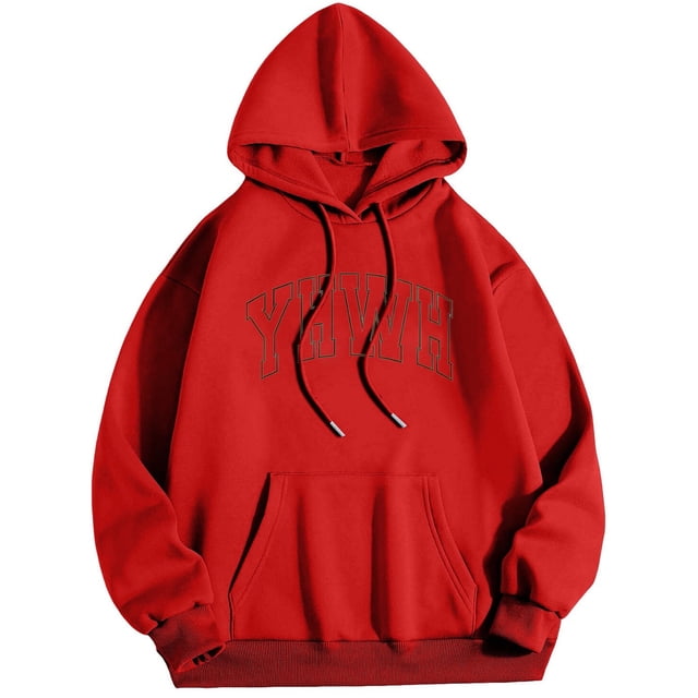MIASHUI Chandail à Capuchon de Base pour Homme avec Poche avant et Cordon de Serrage Ajustable, Tenue Décontractée Confortable pour un Usage Quotidien Rouge, TG