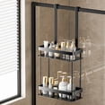 thumbnail image 1 of 2-Tier Hanging Shower Caddy Over The Door Large Capacity Hanging Shower Organizer Sturdy Rust Proof Shelf Basket Storage Rack No Drilling, 1 of 9