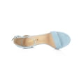 thumbnail image 4 of BLISSFUL STEP Women's Shoes Open Toe Mid Block Heel Ankle Strap Faux Suede Sandals Sky Blue 7.5, 4 of 7