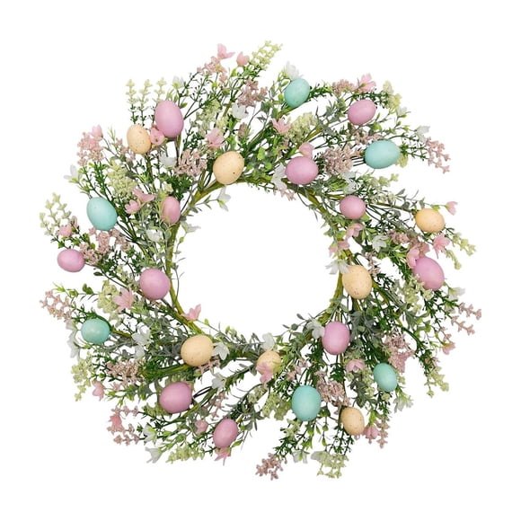 Spring Door Wreaths for Front Door Outside Easter Wreath 20 Inch, Spring Themed Egg Berries Leaves Decoration & Year Round Wreaths for Front Door
