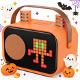 thumbnail image 1 of JYX Karaoke Machine, Kids Singing Machine with 15 Animated Dispaly Modes, Mini Portable Speaker with 2 Microphones, Orange, 1 of 12