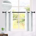 thumbnail image 2 of PiccoCasa 2 Panels Kitchen Linen Look Blackout Curtains Light Gray 29"x24", 2 of 7