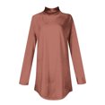 thumbnail image 4 of FAIWAD Women's Turtleneck Long Sleeve Tops Basic Layering Irregular U Hem Soft Underwear Tunic Tops, 4 of 4