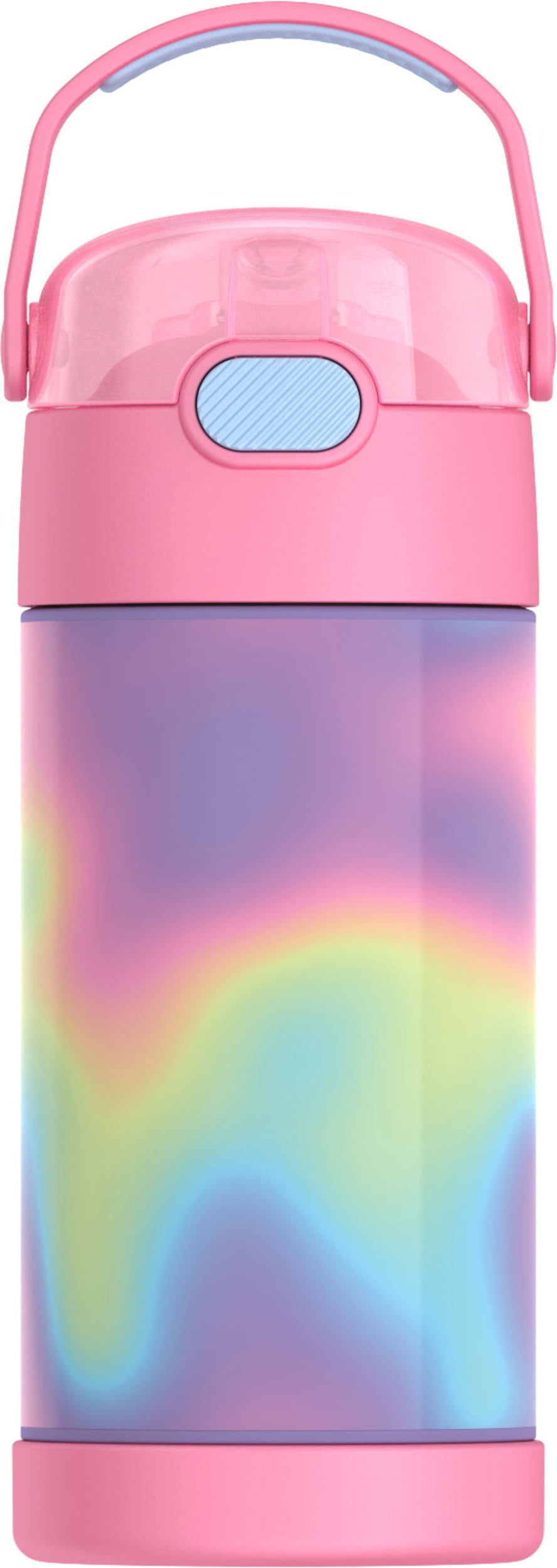 Thermos Kids Stainless Steel Vacuum Insulated Funtainer 12 oz Water Bottle with Flip Up Straw, Rainbow Cloud